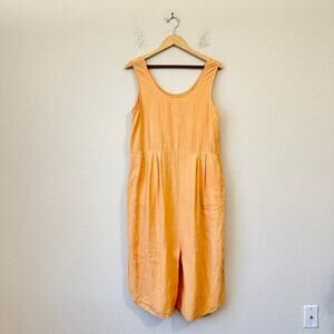 FILOSOFIA Sam Linen Jumpsuit Pastel Orange Sleeveless Cropped Wide Leg